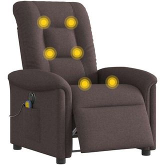vidaXL Vidaxl - Sill&oacute;n Reclinable De Masaje El&eacute;ctrico Tela Marr&oacute;n Oscuro