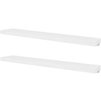 Berkfield Home 2 White MDF Floating Wall Display Shelves Book/DVD Storage