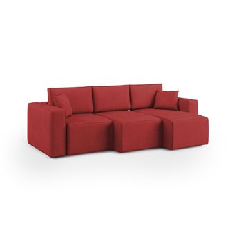 Divani.Store Morfeo Sof&aacute; Con Asiento Extra&iacute;ble En Tela Impermeable 245 Cm Rojo