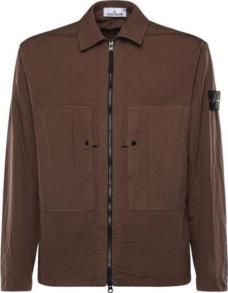 Stone Island Cotton Overshirt With Logo