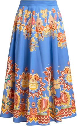 Etro Gonna midi con stampa - Blu