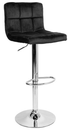 OEM Taburete De Bar Arako Cromado De Terciopelo Negro