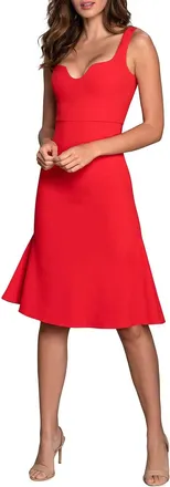 Dress The Population Sammie Fit & Flare Silouette Dress In Rouge