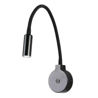 Faro Barcelona Aplique led flexible con interruptor metal negro 56cm