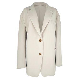 Frankie Shop Oversized Blazer in Nude Polyester