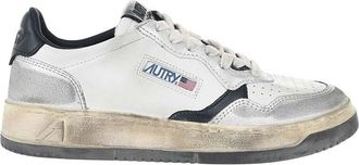 Autry White Vintage Metallic Sneakers
