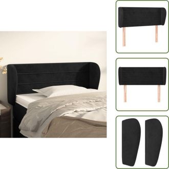 vidaXL The Living Store Testiera ad Orecchio Nera 83 x 23 x 78/88 cm in Velluto - Testiera ad orecchio