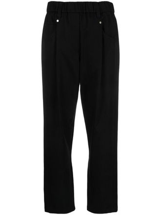 Brunello Cucinelli cropped straight-leg trousers - Black
