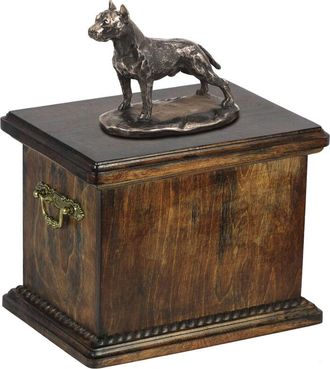 OEM American Staffordshire Terrier, Amstaff, Amstaf I - Urna Para Cenizas De Perro, Urna Con Estatuilla, Urna Elegante De Estilo Cl&aacute;sico De Art-dog