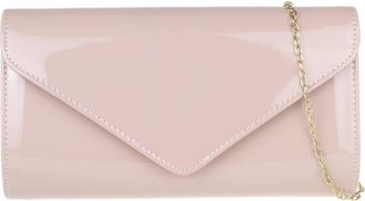 Girly HandBags Womens Plain Glossy Clutch Bag Flesh