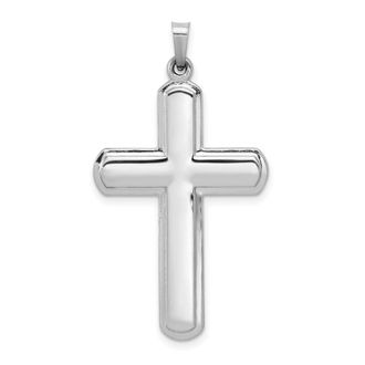 Diamond2Deal 14k White Gold Polished Latin Cross Pendant