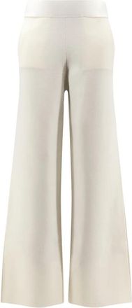 Max Mara Wijde broek - Dames - Wijde Broeken - Beige - XL - Wol - Broeken