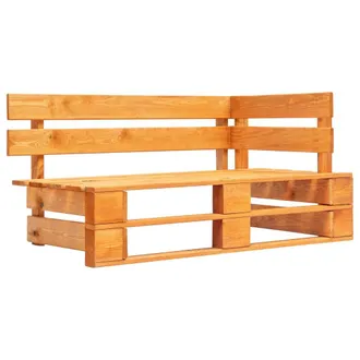vidaXL Vidaxl Panca Angolare Da Giardino Su Pallet In Legno Ambra