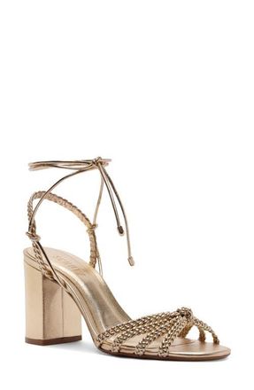 Schutz Adele Ankle Strap Sandal in Platinum at Nordstrom, Size 6.5