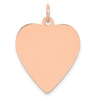 Diamond2Deal 14K Rose Polished Heart Shaped Disc Pendant