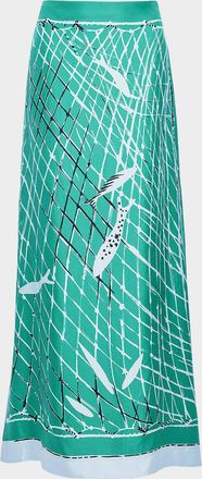Altuzarra Linnie Printed Silk Maxi Skirt