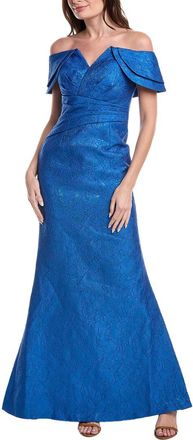 Teri Jon by Rickie Freeman Teri Jon By Rickie Freeman Jacquard Off Shoulder Portrait Gown