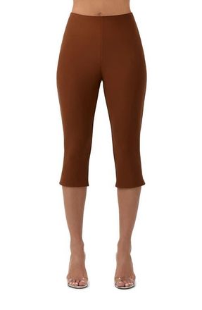 Naked Wardrobe Suiting Capri Pants in Dark Mocha at Nordstrom, Size X-Large