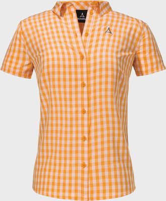 Sch&ouml;ffel Outdoorbluse SCH&Ouml;FFEL Hiking CIRC Blouse Style Dalfoss WMS, Damen, Gr. 44, orange (5405, orange), Oberstoff: 100% Polyester, Basic, V-Ausschnitt, Blus
