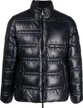 Moncler logo-print padded jacket - women - Polyester/Feather Down/Polyester - 00 - Black