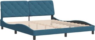 vidaXL Estructura De Cama Con Cabecero Terciopelo Azul 180x200 Cm Vidaxl