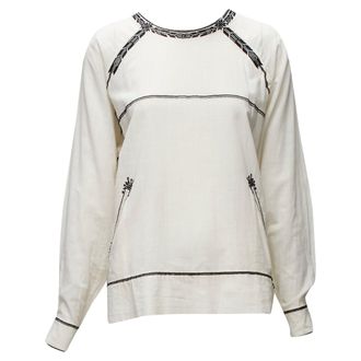 Isabel Marant Etoile embroidery cotton pocketed boho top