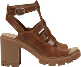 Timberland Leren Sandalen met Gesp en Strik - Dames - Sandalen met hakken - Bruin - 41 EU - Leer - Schoenen