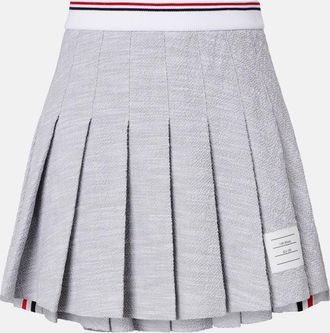 Thom Browne Pleated cotton-blend tweed miniskirt