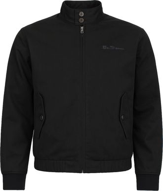 Ben Sherman Signature Mens Black Harrington Jacket Cotton - Size X-Large