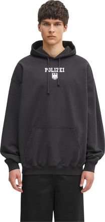 VETEMENTS Polizei Oversized Hoodie - Heren - Hoodies - Zwart - S - Katoen - Hoodies & sweatvesten