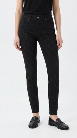 MAC Broeken Skinny-fit-Jeans MAC DREAM SKINNY chain glitter, Damen, Gr. 32, L&auml;nge 34, schwarz, schwarz, Denim/Jeans, Obermaterial: 83% Baumwolle, 15% Polyester, 2