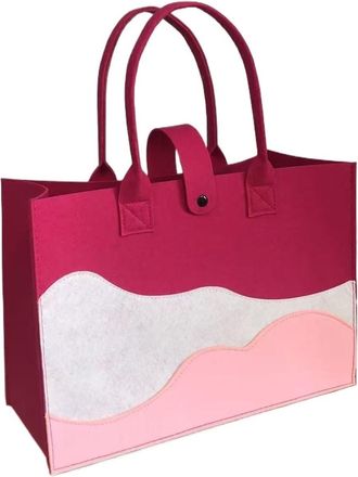 Generic JBJYGSG Felt Storage Bag Multicoloured Mountain Peak Felt Bag Large Capacity Tote Bag Student And Office Worker Storage Shopping Bag(Color2)