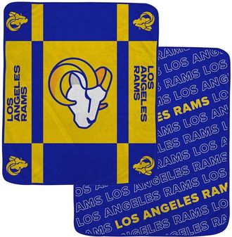 Pegasus Sports Los Angeles Rams Nfl Team Reversible Logo Fleece Throw