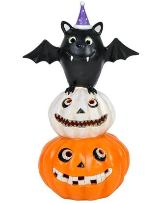 National Tree Company 22In Pre-Lit Bat Standing On Pumpkins