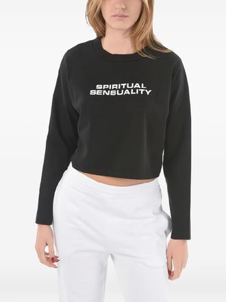 Liberal Youth Ministry Spiritual long-sleeve cropped T-shirt - women - Cotton - L - Black