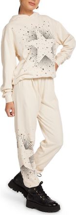 Lauren Moshi Tanzy Stud Starburst Sweatpants in Ivory at Nordstrom, Size X-Small