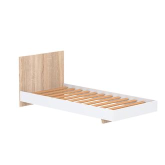 Camif Lit 90x190 sommier inclus cora blanc et naturel blanchi