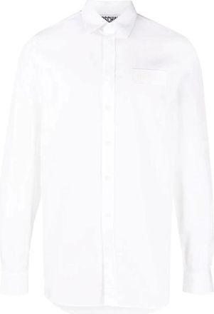 Moschino Long Sleeve Tops - Heren - Casual Overhemden - Wit - 3XL - Katoen - Overhemden