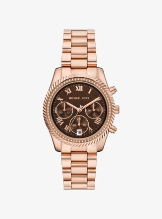 Michael Kors Lexington Pav&eacute; Rose Gold-Tone Watch