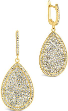Sterling Forever Selma Cubic Zirconia Teardrop Earrings in Gold at Nordstrom