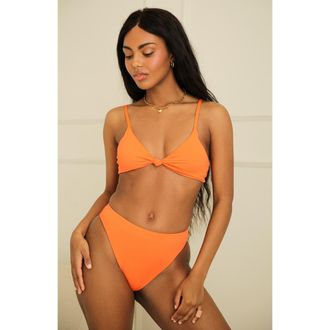 Dippin' Daisy's Swimwear Seashore High Waist Cheeky Bikini Bottom in Blood Orange at Nordstrom, Size X-Small