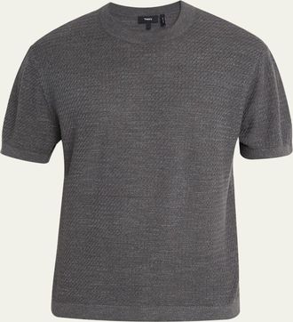 Theory Mens Kolben Knit Short-Sleeve Crewneck Sweater