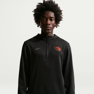 Nike Oregon State Beavers Nike Mens NCAA Basketball Coaches Pullover Hoodie in Black | IM2425-010