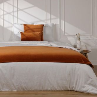 Febronie Pie de cama algod&oacute;n terracotta 90x200