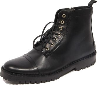 Selected Slhricky Leren Boot met Verstevigde Neus - Heren - Veterlaarzen - Zwart - 40 EU - Katoen - Schoenen