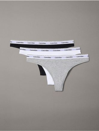 Calvin Klein Womens Icon Logo 3-Pack Low Rise Thong - Multi - XS
