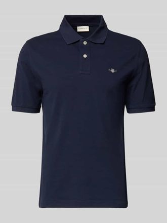 GANT Slim Fit Poloshirt mit Logo-Stitching in Marine, Gr&ouml;&szlig;e XXXL