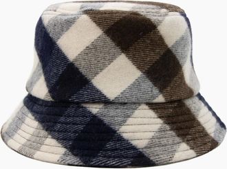 Aquascutum Mens Aquascutum Water Repellent Club Check Bucket Hat Macro Club Check 30 - Size: L/XL