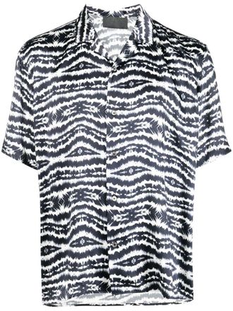 Philipp Plein Camicia con fantasia tie-dye - Nero
