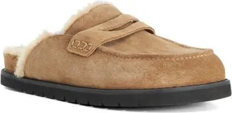 Dune London Goldy Faux Shearling Lined Mule in Honey at Nordstrom, Size 41